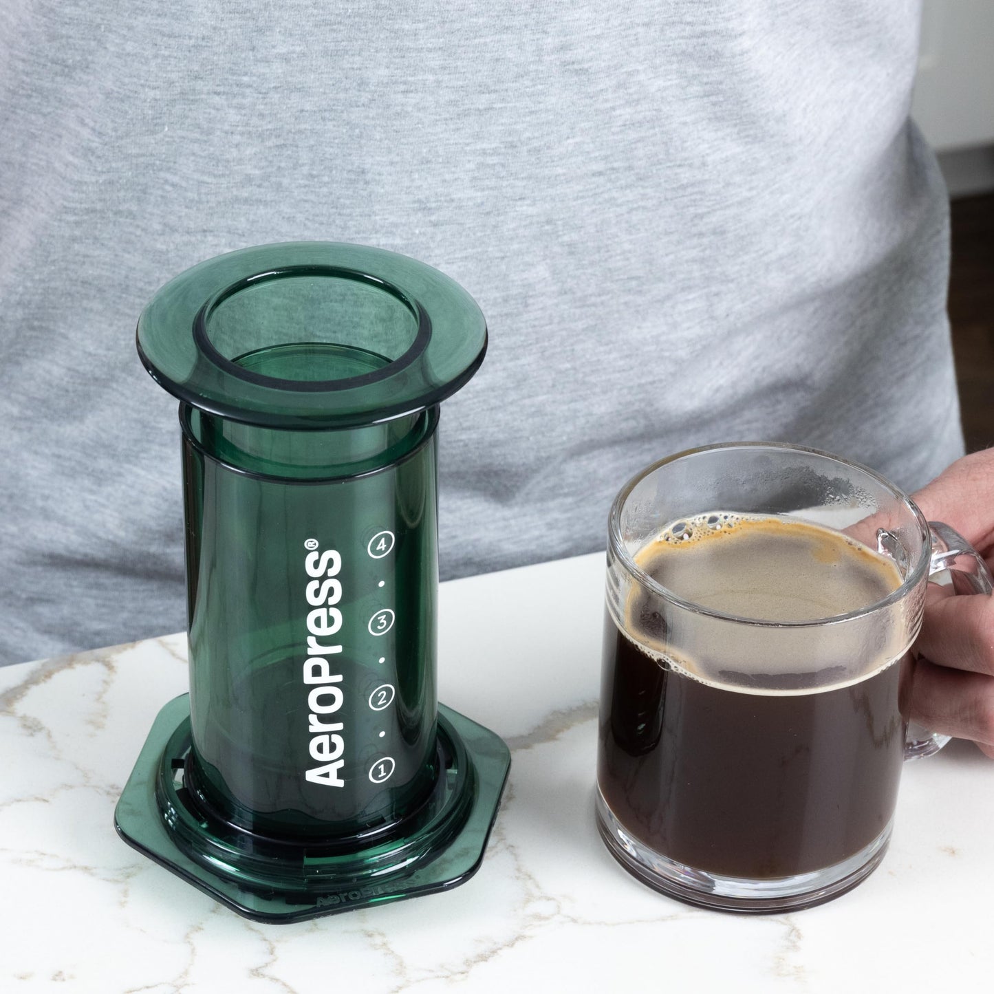 Cafetera Aeropress Clear verde