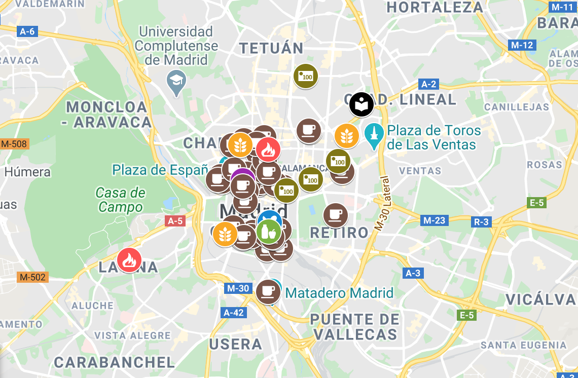 Mapa del café de especialidad de España y Portugal